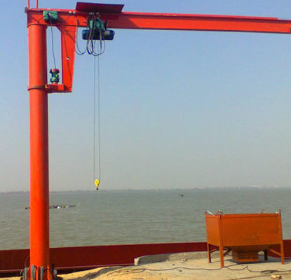 Virar de bordo el pilar 270° montó a Jib Crane Span los 4.5m~6m